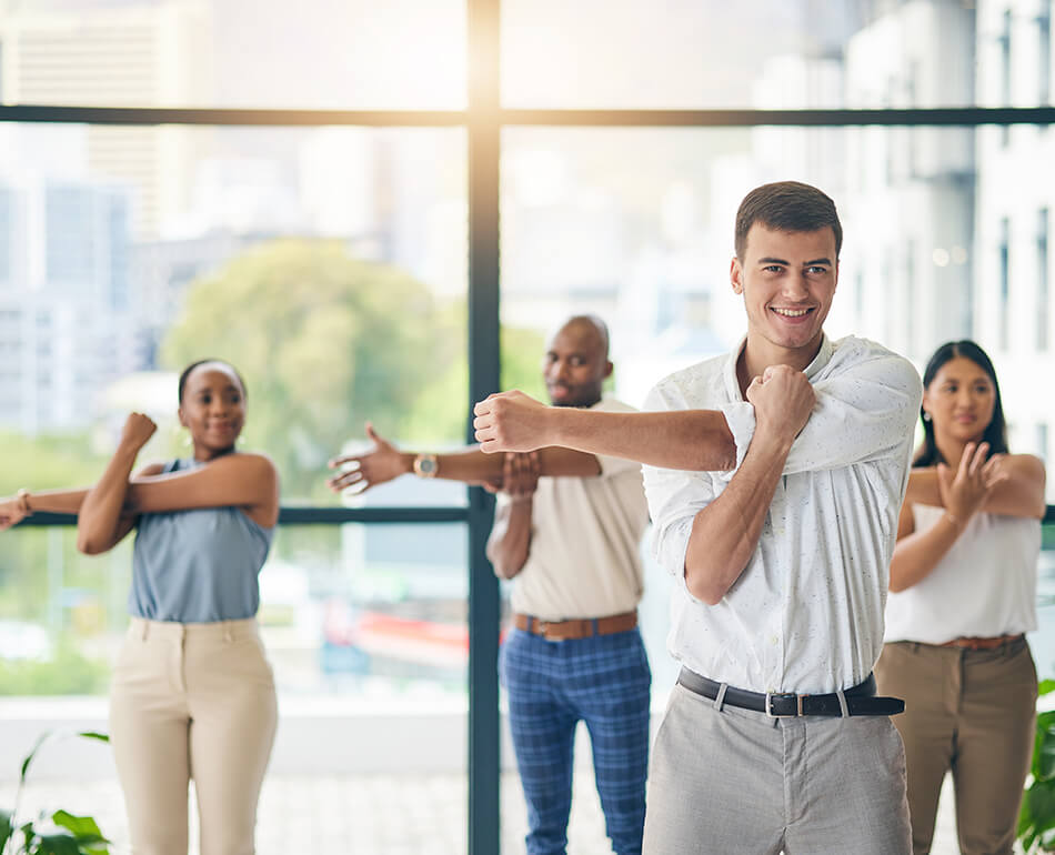 employee stretching